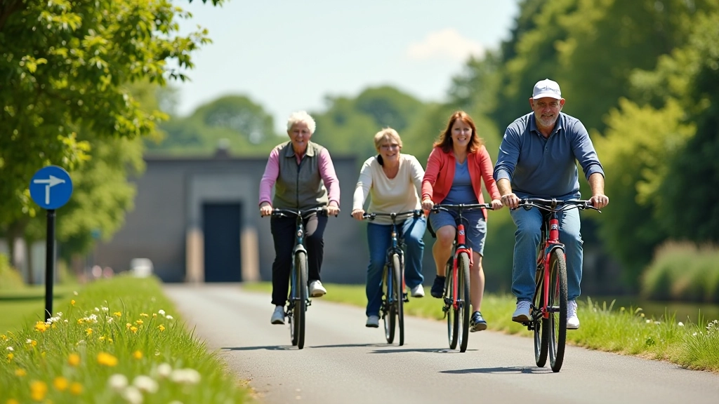 Cycling group on Barrow Line towpath near lock gates